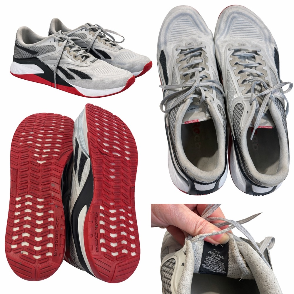 Reebok Men's White and Red Athletic Shoes